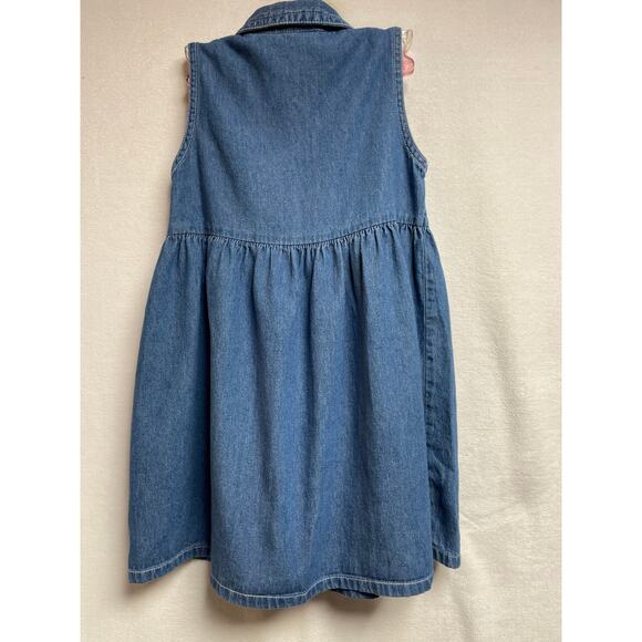 Vtg Tigger girls sleeveless denim blue jean dress L 6x pooh 100 acre collection - Picture 4 of 7
